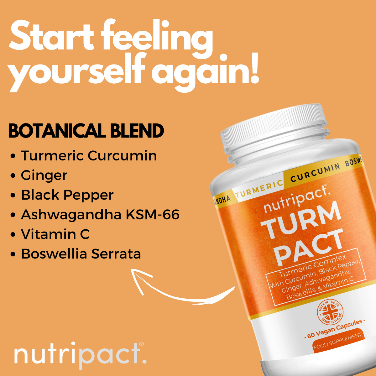 Turm Pact Turmeric Curcumin Complex Capsules - nutripact