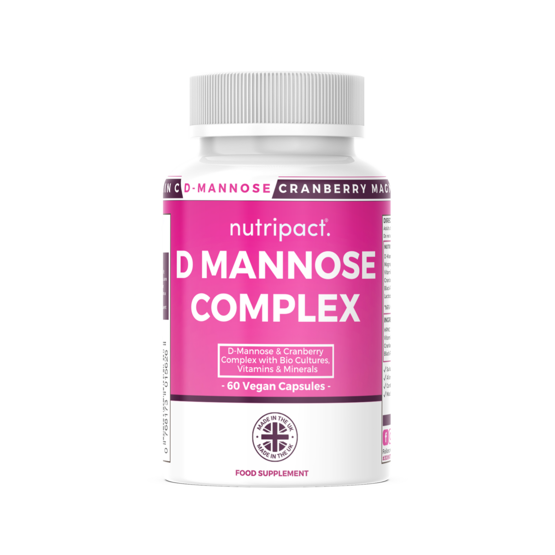 D Mannose & Cranberry Complex Capsules - nutripact 