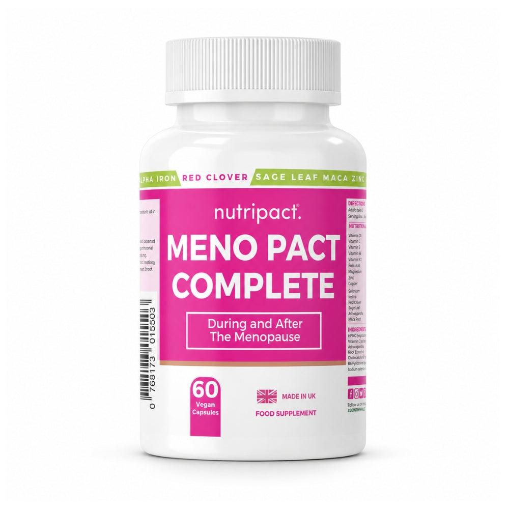 Nutripact Perimenopause & Menopause Capsules supplement bottle on a white background