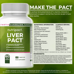 Nutripact Liver Support Complex Capsules nutritional information label showing ingredients and serving size