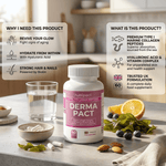 Nutritect Marine Collagen Complex Capsules supplement bottle on a kitchen counter with product details displayed.
