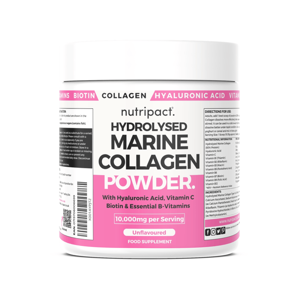 Nutripact Marine Collagen Powder Complex supplement bottle on a white background