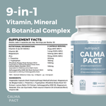 Nutripact Relaxation & Stress Support Capsules nutritional information label showing ingredients and serving size