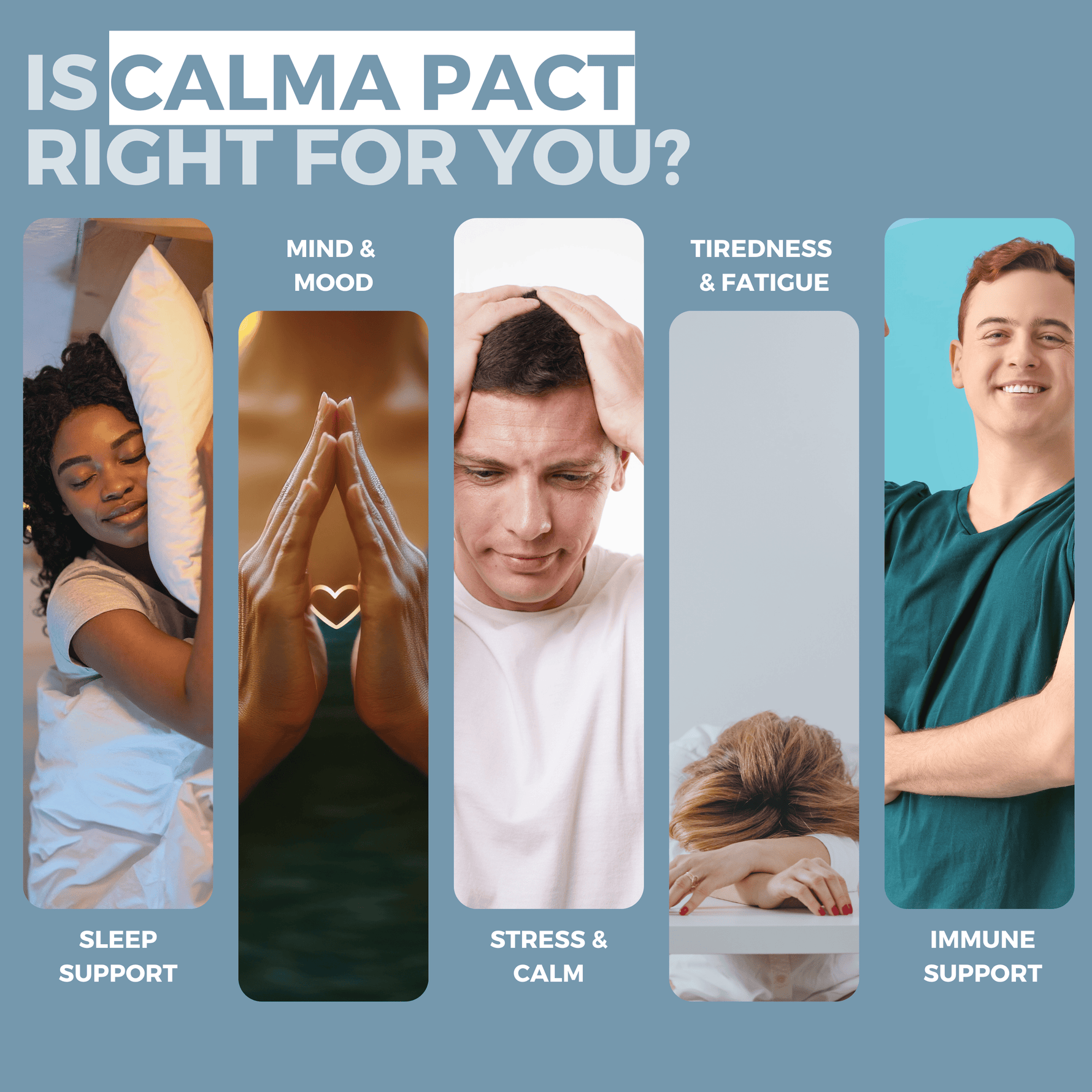 Nutripact Relaxation & Stress Support Capsules benefits: Sleep Support, Mind & Mood, Stress & Calm, Tiredness & Fatigue, Immune Support