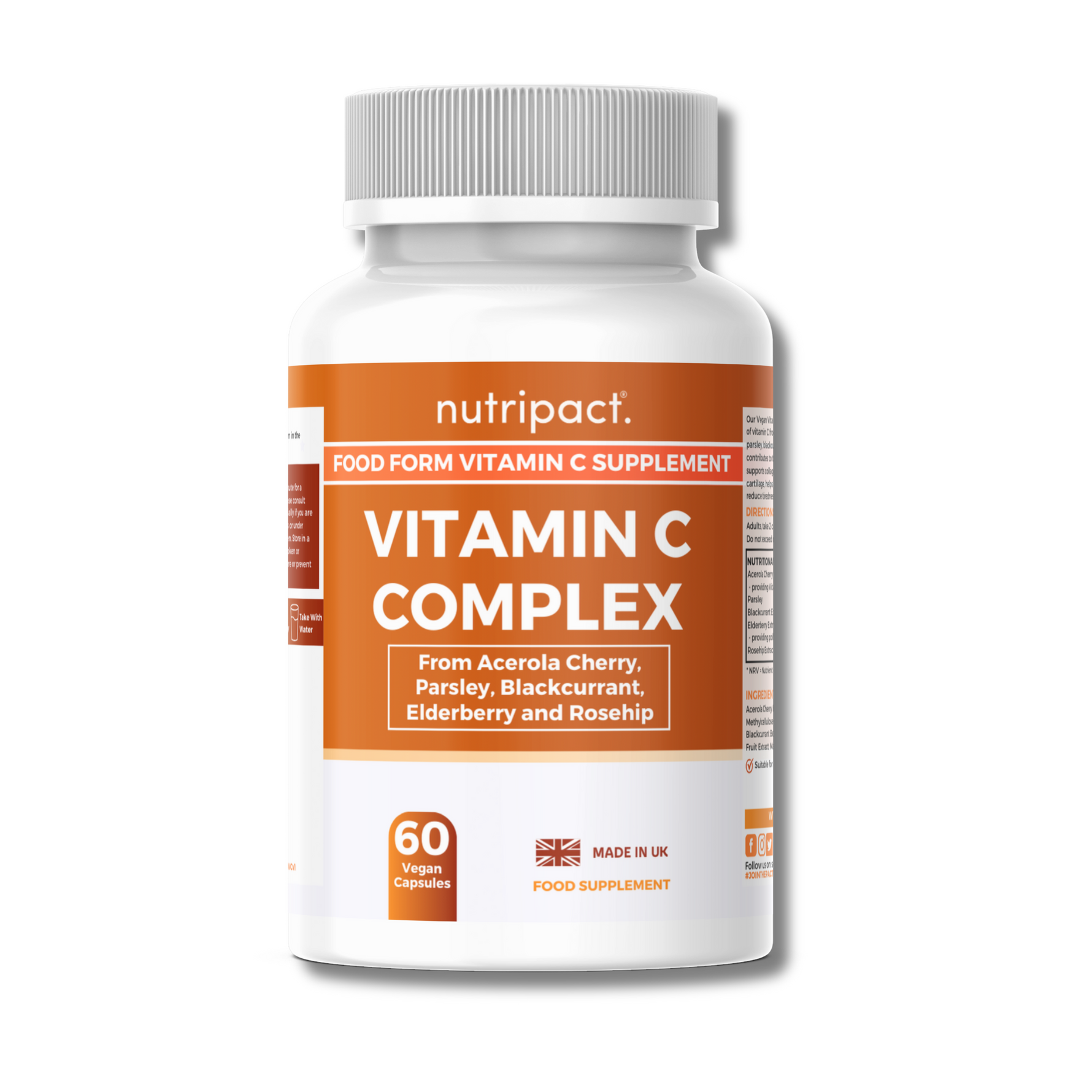 Nutripact Vitamin C Complex Capsules supplement bottle on a white background