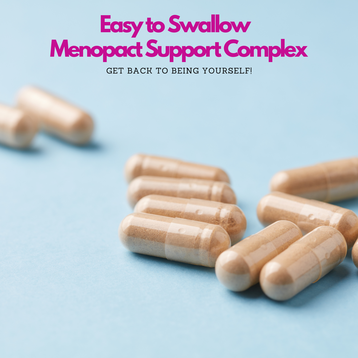 Nutripact Meno Pact menopause supplement vegan capsules showing size and appearance